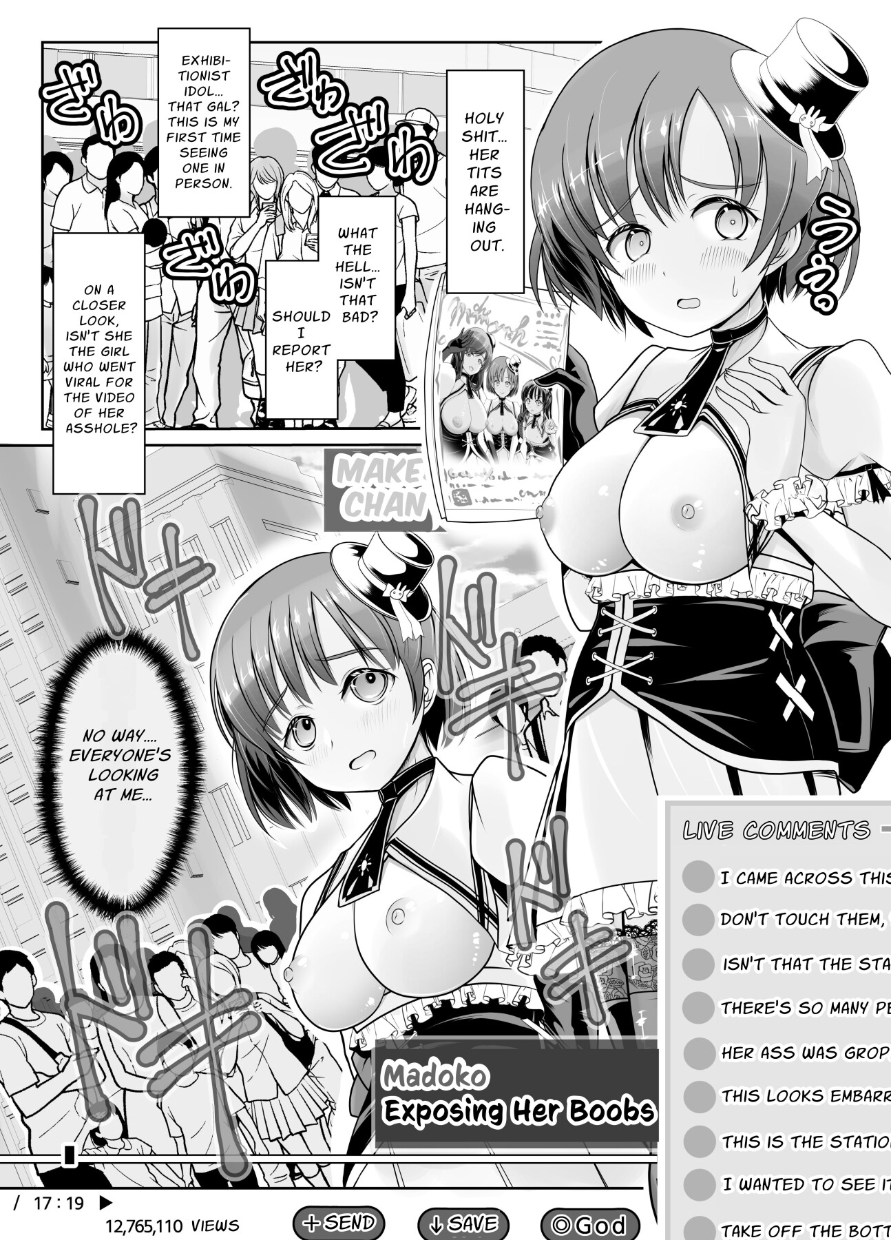 Hentai Manga Comic-Rookie Exhibitionist Idols: Fully Exposed Self-Introduction Livestream-Read-36